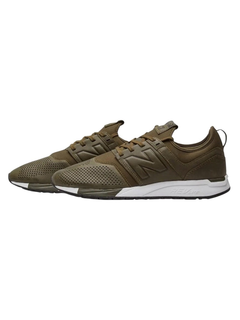 New balance 247 men’s leather green athletic workout running tie sneaker shoe 10